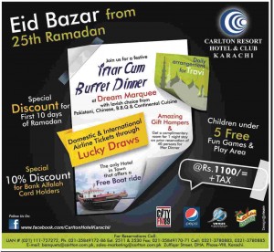 Carlton Resort Karachi Ramadan Deal 2012