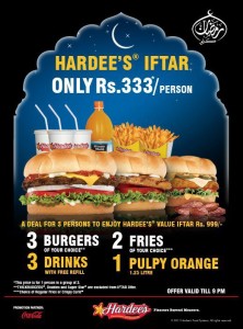 Hardees Ramadan Iftar Deal 2012