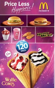 Mcdonald's Woffle Cones @ Rs. 120 Each