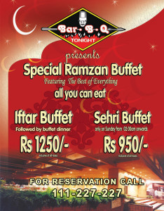 BBQ Tonight Karachi Iftar Deal 2013 Ramadan Sehri Buffet