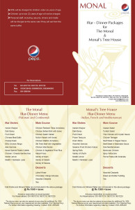 Monal Tree House Iftar Deal 2013 Islamabad Buffet Menu