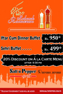 Salt n Pepper Grill Lahore Iftar Deal 2013 Buffet Dinner / Sehri