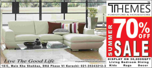 Themes Furniture Karachi Summer Sale 2013 