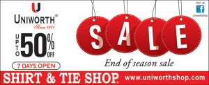 Uniworth Shirt & Tie Shop Sale 2013