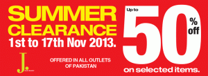 Junaid Jamshed Sale November 2013 50% Discount