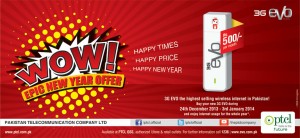 PTCL Evo 3G New Year Offer 2013 