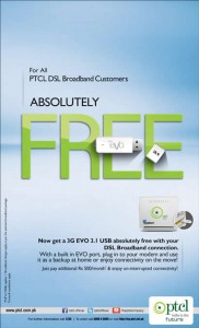 Free PTCL EVO Device 3G 3.1 with DSL Broadband