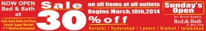 Bed & Bath Pakistan Sale 2014 March