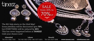 Taneez Jewellery Sale 2014 May in Lahore, Karachi & Islamabad