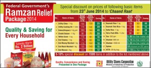 Utility Stores Ramadan Package 2014 Price List