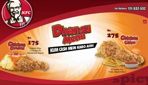 KFC Dhansu Menu Deal 2015 Pakistan