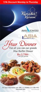 Asia Live Avari Karachi Iftar Deal 2015