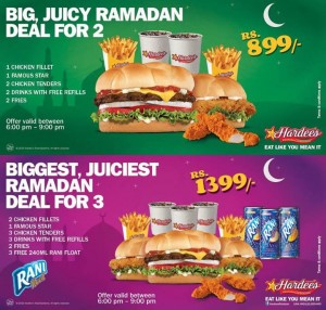 Hardees Iftar Deals 2015