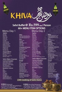 Khiva Restaurant Islamabad Sehri Buffet Deal 2015