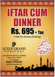 Luxus Grand Lahore Iftar Deal 2015