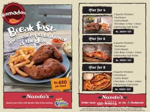 Nando’s Iftar Deals 2015 Ramadan in Karachi, Lahore & Islamabad