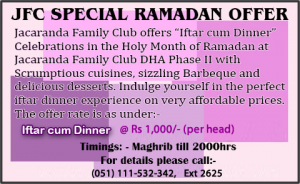 Jacaranda Family Club Iftar Deal 2015