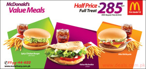 McDonalds Pakistan Value Meals 2015 Prices