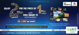 PTCL Broadband 2 Mbps with Free Smart TV Connection